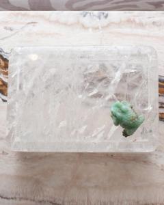 Studio Maison Nurita Large Clear Quartz Rock Crystal Box with Aventurine Frog - 2748345