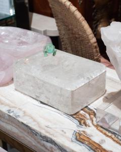 Studio Maison Nurita Large Clear Quartz Rock Crystal Box with Aventurine Frog - 2748346