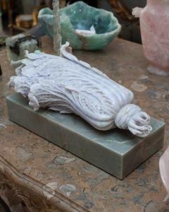 Studio Maison Nurita Large Lavender Green Jade Cabbage on Green Marble Block - 3280286