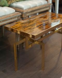 Studio Maison Nurita Tigers Eye Table in Polished Brass - 3787534