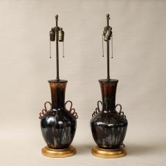 Studio Pottery Gold Table Lamps - 3695604