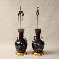 Studio Pottery Gold Table Lamps - 3695610
