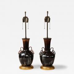 Studio Pottery Gold Table Lamps - 3709274