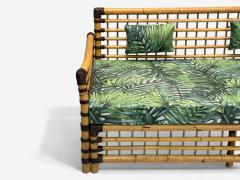 Studio Smania Italian Modern Bamboo Cane Fabric Sofa Italy 1970s - 4251876