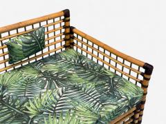 Studio Smania Italian Modern Bamboo Cane Fabric Sofa Italy 1970s - 4251877
