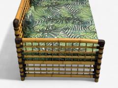 Studio Smania Italian Modern Bamboo Cane Fabric Sofa Italy 1970s - 4251878
