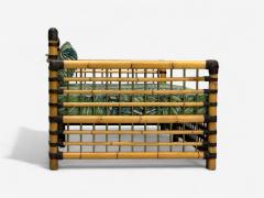 Studio Smania Italian Modern Bamboo Cane Fabric Sofa Italy 1970s - 4251881