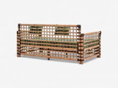 Studio Smania Italian Modern Bamboo Cane Fabric Sofa Italy 1970s - 4251882