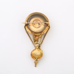 Stunning Antique Georgian Floral 10K Gold Brooch W Round Cut Amethysts - 4653637