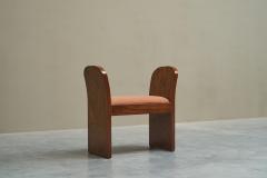 Stunning Art Deco Bench in Burl Walnut and Velvet 1930s - 4608359