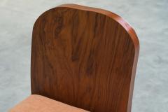 Stunning Art Deco Bench in Burl Walnut and Velvet 1930s - 4608458