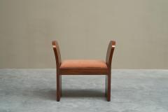 Stunning Art Deco Bench in Burl Walnut and Velvet 1930s - 4608465