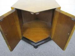 Stunning Chinoisiere Olivewood Octagon End Table Mid Century Modern - 1877287