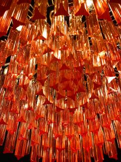 Stunning Coral Triedi Crystal Prism Chandelier - 2017863