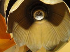 Stunning Etched Brass Feldman Lotus Pendant Light Chandelier Mid Century Modern - 1612903