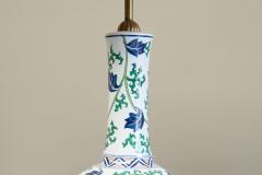 Stunning French Chinoiserie Table Lamp in Porcelain and Brass 1940s - 4395874