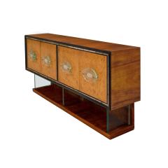 Stunning Italian Credenza with Fontana Arte Glass Elements 1950s - 4527227