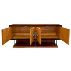 Stunning Italian Credenza with Fontana Arte Glass Elements 1950s - 4527228