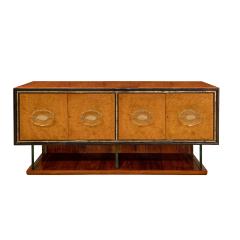 Stunning Italian Credenza with Fontana Arte Glass Elements 1950s - 4527249