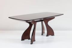 Stunning Italian Modern Rosewood and Black Opaline Glass Dining Table 1940 - 1713440