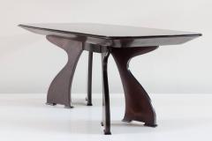 Stunning Italian Modern Rosewood and Black Opaline Glass Dining Table 1940 - 1713452