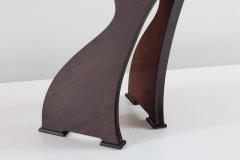 Stunning Italian Modern Rosewood and Black Opaline Glass Dining Table 1940 - 1713460