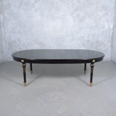 Stunning Louis XVI Style Mahogany Oval Dining Table with Brass Accents - 3421603