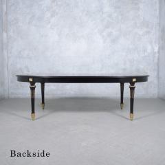 Stunning Louis XVI Style Mahogany Oval Dining Table with Brass Accents - 3421606