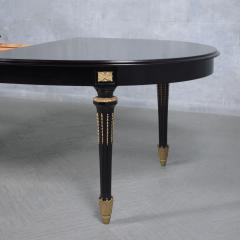 Stunning Louis XVI Style Mahogany Oval Dining Table with Brass Accents - 3421609