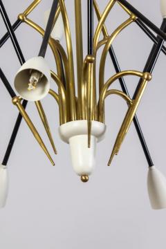 Stunning Midcentury Stilnovo Attr Chandelier 1950 - 3714454