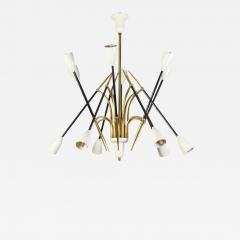 Stunning Midcentury Stilnovo Attr Chandelier 1950 - 3717375