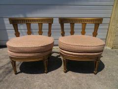 Stunning Pair Hollywood Regency Maison Jansen style Slipper Chairs - 1520048