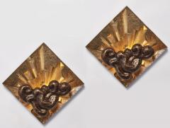 Stunning Pair of Cast Bronze Sconces France 1970s - 2341778