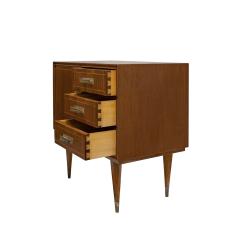 Stunning Pair of Italian Bedside Tables in Mahogany with Brass Accents 1950s - 3920861