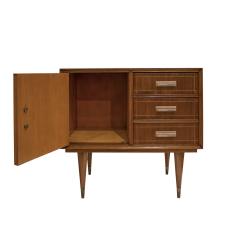 Stunning Pair of Italian Bedside Tables in Mahogany with Brass Accents 1950s - 3920865