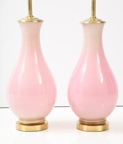 Stunning Pair of Large Pink Murano Glass Lamps  - 2805340