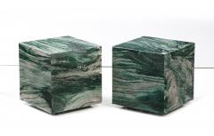 Stunning Pair of Polar Verde Cube Tables - 2504441