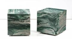 Stunning Pair of Polar Verde Cube Tables - 2504442