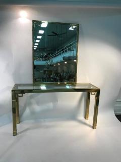 Stunning Solid Brass Italian Mirror and Console Table with Greek Key Design - 422226