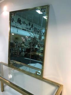 Stunning Solid Brass Italian Mirror and Console Table with Greek Key Design - 422229