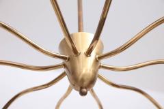 Stunning Sputnik Brass Chandelier with Ten Arms Italy 1950s - 552307