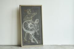 Stunning and Large Ballet Themed Art Deco Art Panel 1940s - 4468089