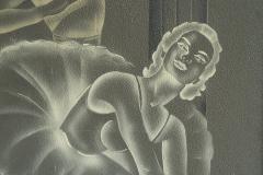 Stunning and Large Ballet Themed Art Deco Art Panel 1940s - 4468286