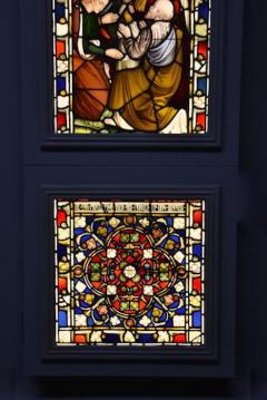 Stunning large scale 19thc earlier stained glass triptych - 4774456