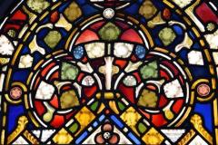 Stunning large scale 19thc earlier stained glass triptych - 4774459