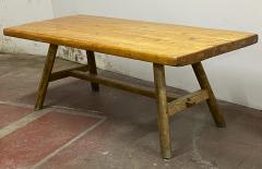 Sturdy Brutalist solid pine and ash tree long organic table - 1892517