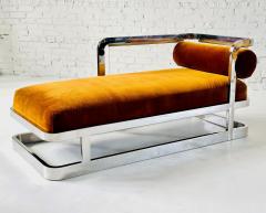 Style Charles Hollis Jones Chrome Brass Lucite Chaise Lounge 1970 - 4308811