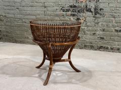 Style of Franco Albini Rattan Fishing Basket Side End Table 1960 - 3203447