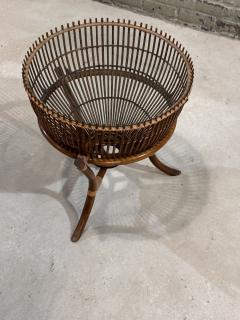 Style of Franco Albini Rattan Fishing Basket Side End Table 1960 - 3203449