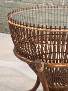 Style of Franco Albini Rattan Fishing Basket Side End Table 1960 - 3203451